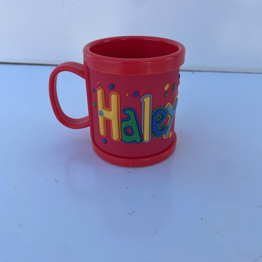 Name: HALEY NEW Personalized Kids Childs Mug Cup Plastic 10oz. 3D John Hinde